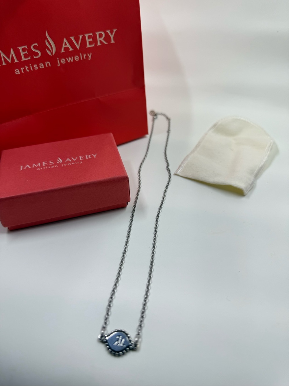 Retired James Avery Memoir Initial M Necklace Sterling - Picture 2 of 6